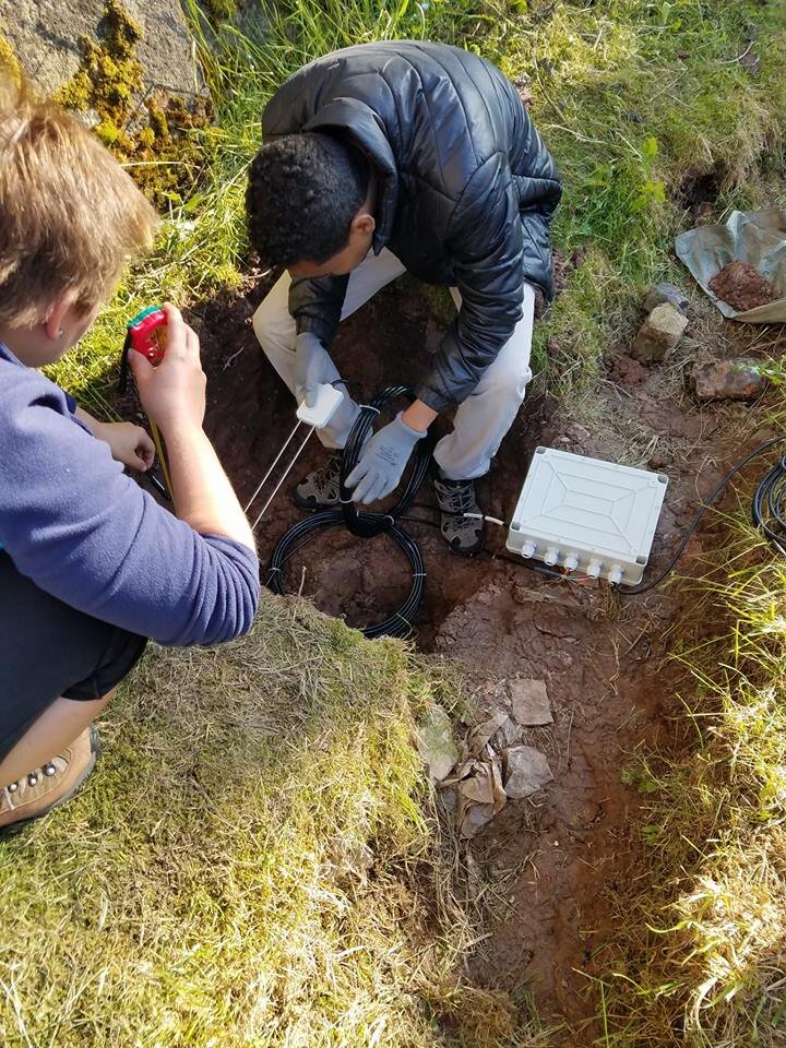 people installing sensors in ground